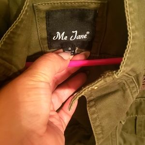 Button down green cargo girls jacket